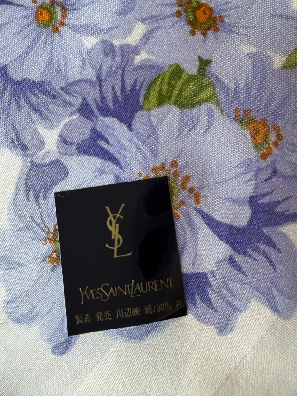 NWT Yves Saint Laurent Floral Cotton Scarf